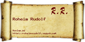 Roheim Rudolf névjegykártya